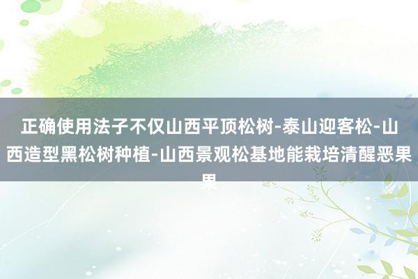 正确使用法子不仅山西平顶松树-泰山迎客松-山西造型黑松树种植-山西景观松基地能栽培清醒恶果